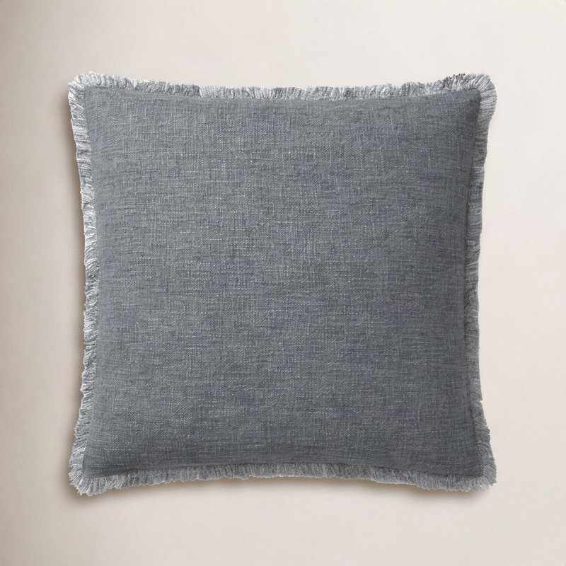 Coussin Amber Lewis x Loloi, Duvet, Bleu, 22 po x 22 po