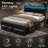 Tryston Queen Bed Frame With Led Lights & 2 Storage Drawers, Black-1925215924-1925215927