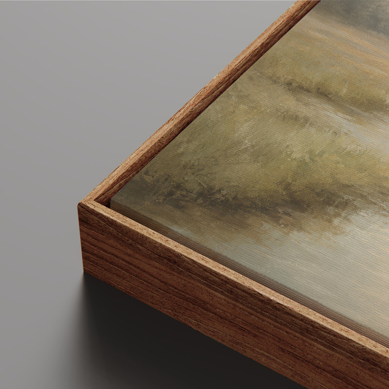 Tableau encadré sur toile - Paysage de marais brumeux avec doux reflets d'eau - 40,6 x 61 cm, H 16 po x l 24 po, Naturel