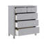 Commode pour enfants à 5 tiroirs en gris - rangement pour chambre en bois d'ingénierie et placage de pin avec tiroirs en queue d'aronde
