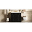 Armoire de rangement de salle de bain 36 po avec lavabo en céramique - bois massif, 2 tiroirs