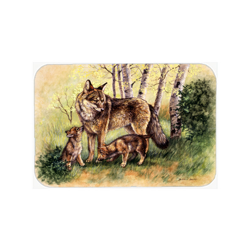Planche à découper en verre caroline trésors loup wolves