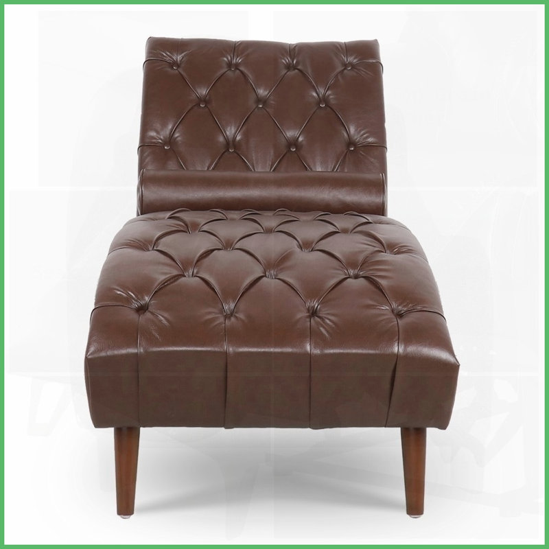Chaise longue en polyuréthane classique - l 25,4 po x P 60,2 po x H 32,3 po pour le salon / la chambre à coucher avec coussin moelleux de 6,5 po
