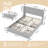 Size Bed Frame With 4 Storage Drawers And Wingback Headboard, Button Tufted Design,-1606682236-1606682239