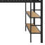 Lit mezzanine avec garde-robe, tablettes de rangement et panneau perforé-195990842