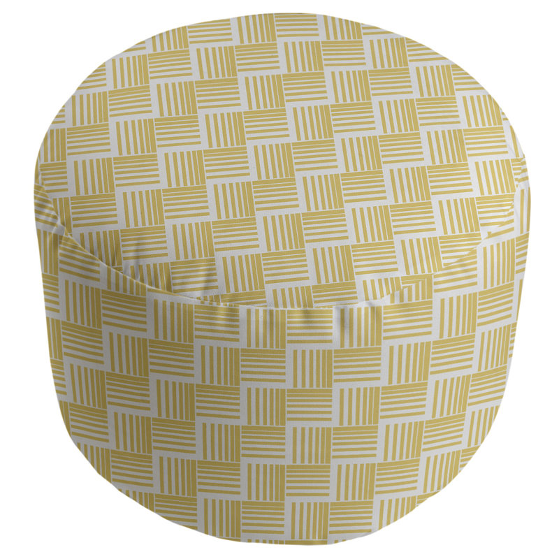 repose-pieds à rayures classic basketweave, Jaune / Gris