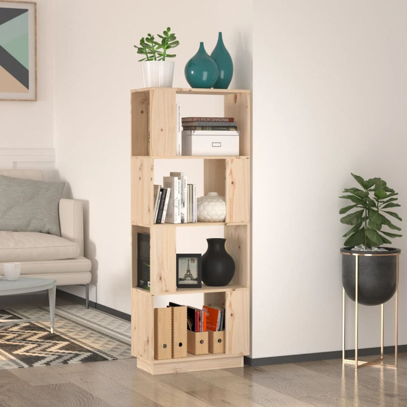 Giasone 132cm H x 51cm W Solid Wood Etagere Bookcase, Brown