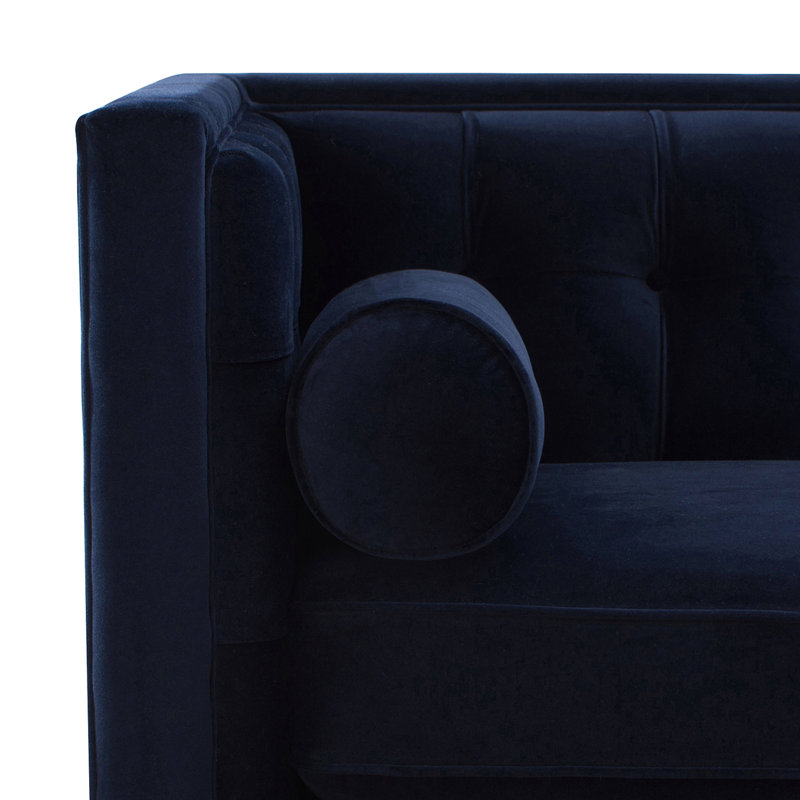Mick 84'' Velvet Sofa, Dark Navy Blue Velvet