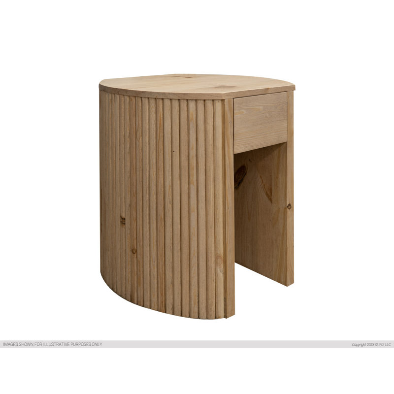 Table de bout ouverte en bois massif avec rangement Espejo, H 23,50 po x l 19,75 po x P 19,75 po