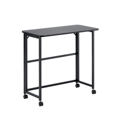 31.5 Inches Black Foldable Desk, Small Areas, Construction, Portable For Home Use, Effortless To Store In Gaps Home, Corners