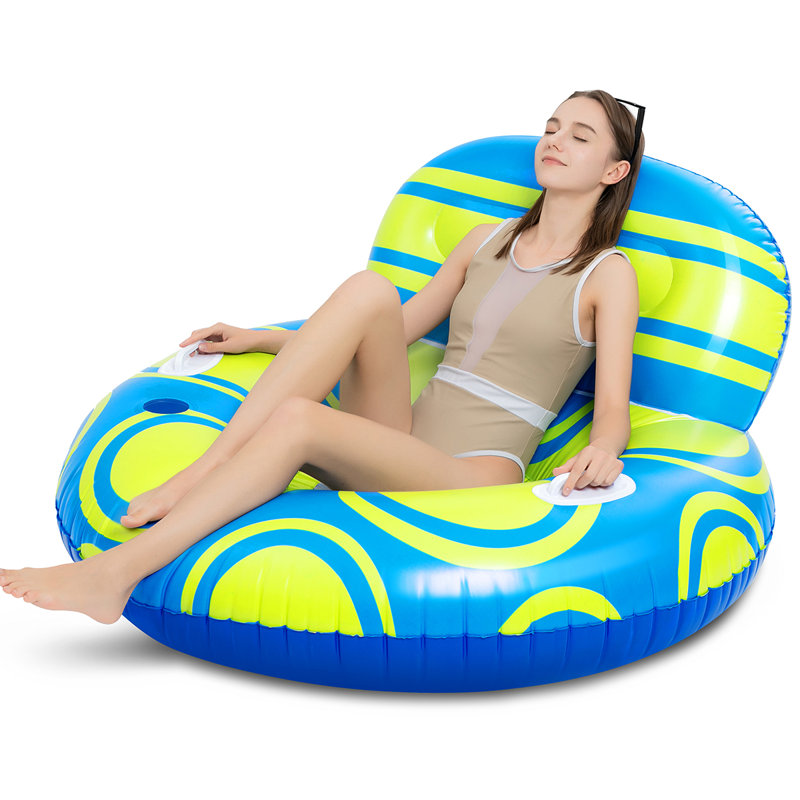 Chaise longue de piscine avec grand dossier gonflable