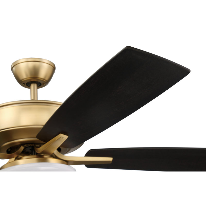 Pro Plus 112 Slim Light Kit 52'' Ceiling Fan with LED Lights, Satin Brass/Black