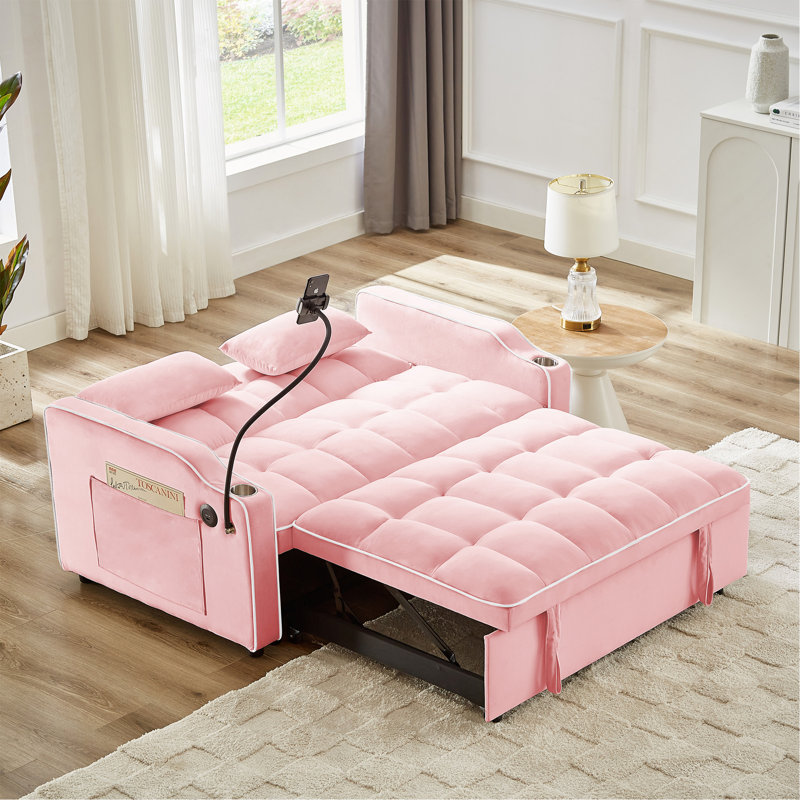 1 canapé-lit pliable polyvalent en 3 longueurs, Rose