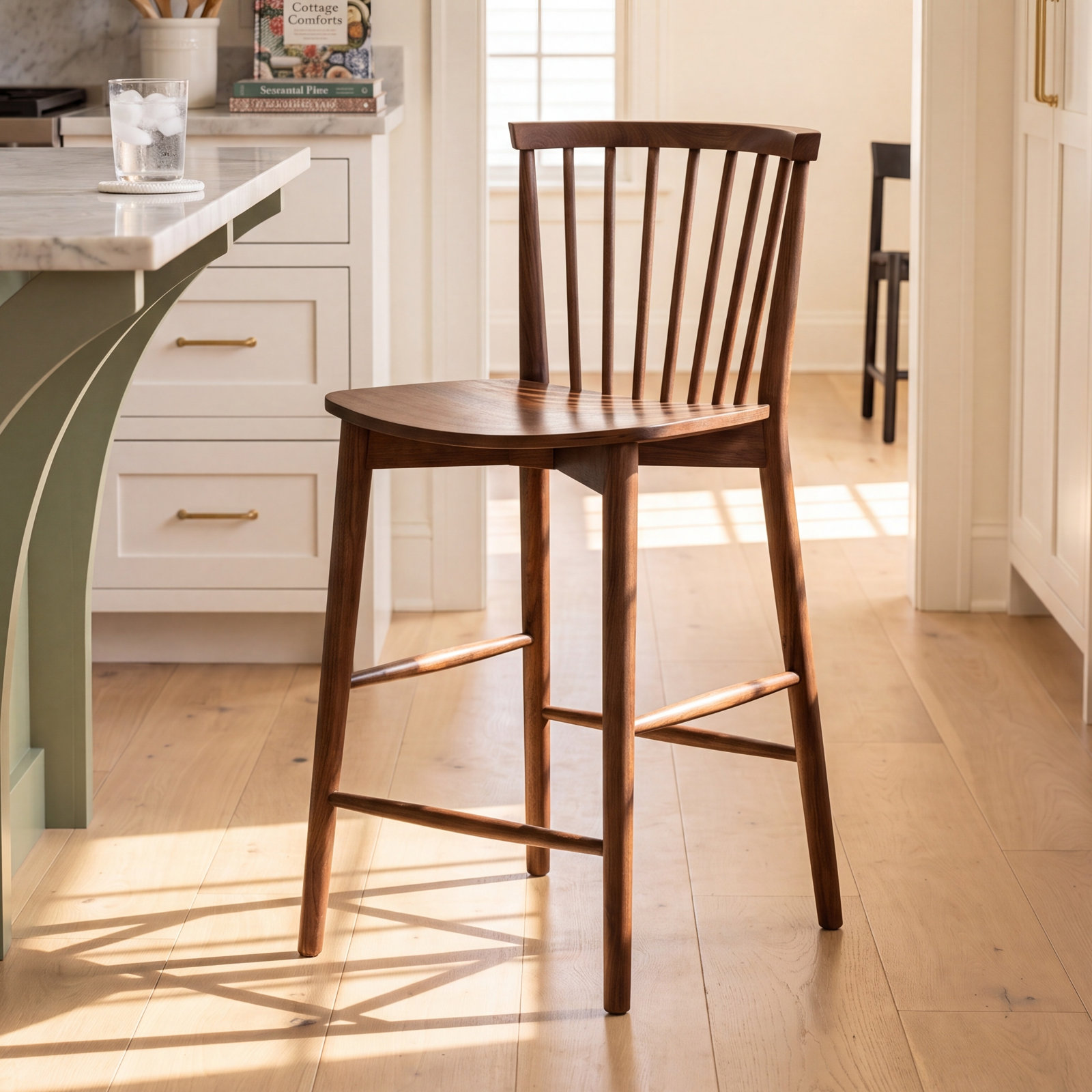 Makira 26.3 " Bar Stool, Walnut