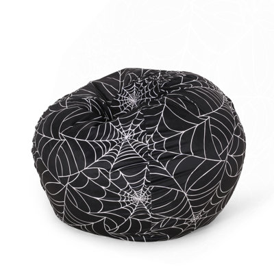 Spiderweb 3 Foot Holloween Bean Bag, Black And White