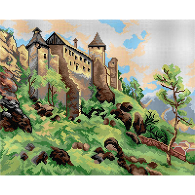 Toile à broder Petersberg Castle 3488M pour demi-point, sans fil