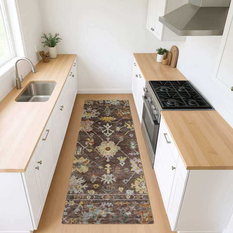 Machine Washable Indoor/Outdoor Leavittsburg ACN2234 Global Rug, Runner 2'3" x 7'6"