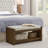 Accent Bench With Lower Shelf Shoe Rack, Padded Seating Bench-536424860-531177049