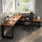 Brown L-Shaped Solid Wood Executive Desk-1890701397