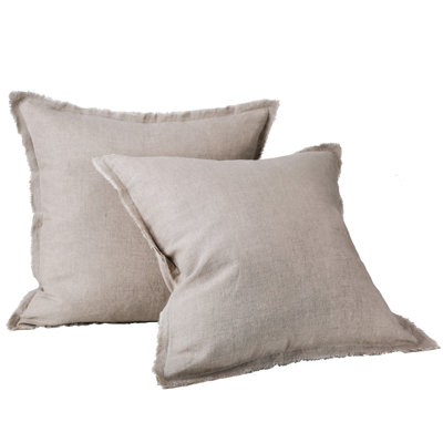 Taie décorative 100% lin français à la main 26 x 26 pouces 2 pièces
