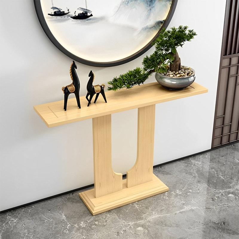 Console Modern Minimalist, H 31,5 po x l 39,37 po x P 11,81 po, Bois naturel