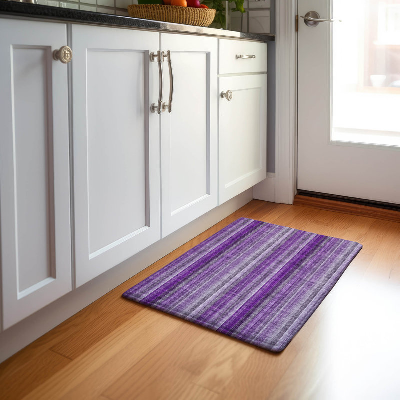 Premium Machine Washable Cerrito AMF543 Purple Rug, Rectangle 1'8" x 2'6"