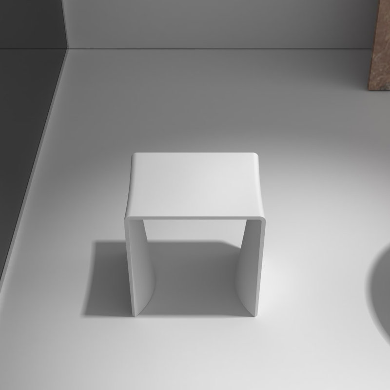 Tabouret de douche Eloise en blanc mat