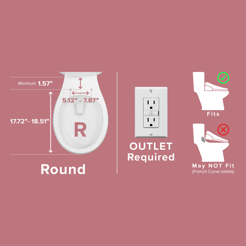 SmartBidet SB-1200RR Advanced Electric Bidet Seat For Round Toilets With Remote Control