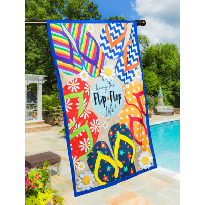 Lin à 2 côtés 44 x 28 po flip lin life house drapeau de jardin