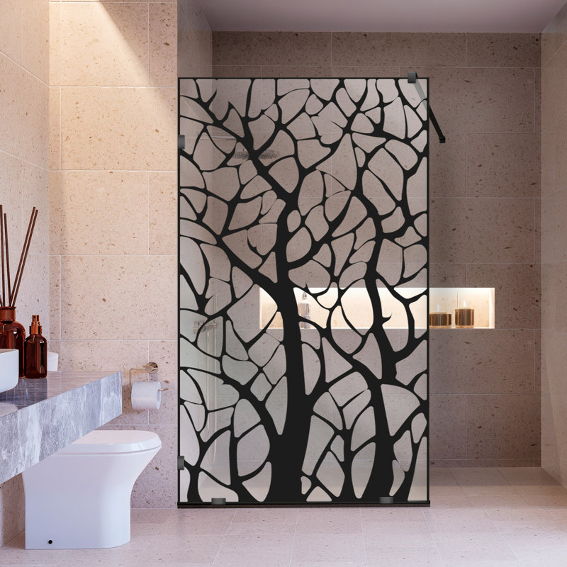 Écran de douche en verre de style industriel l 39 1/2 po x H 75 po, Clair, Gauche