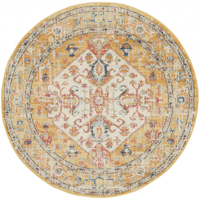 Malakai Oriental Indoor Rug, Round 4'