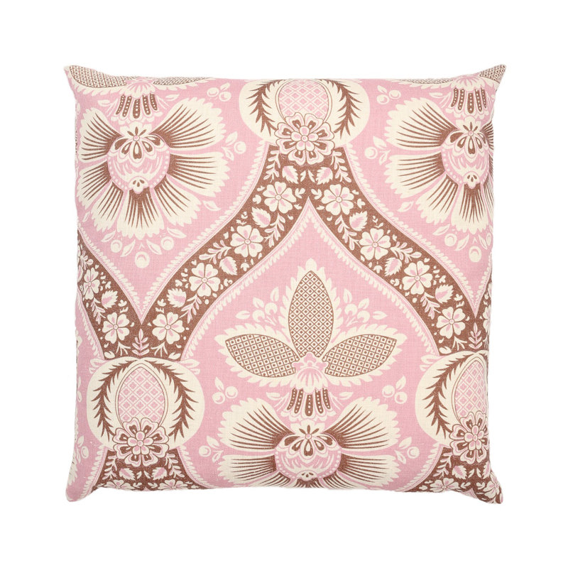 Patterns With Polyester Insert Pillow, Pink/Taupe