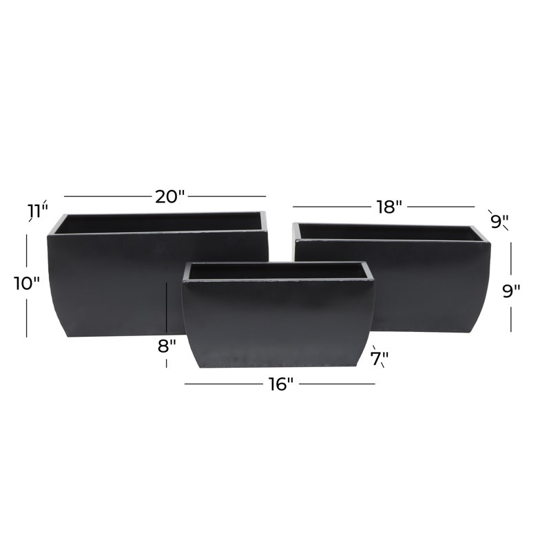 Metal Planter Box, Black