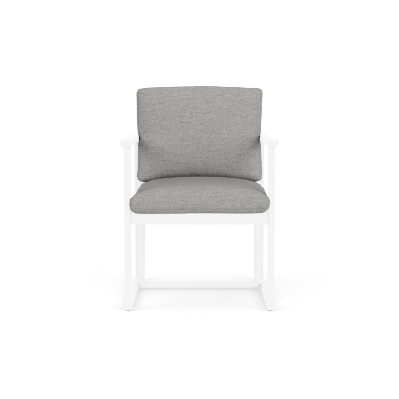 Summit Outdoor Dining Armchair, Mink, Demo Stone, White