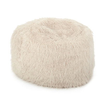48 In. Tall Taupe Faux Fur Bean Bag - Cozy And Elegant With Foam Zipper 52 Width X Height Spacious Filled Interior