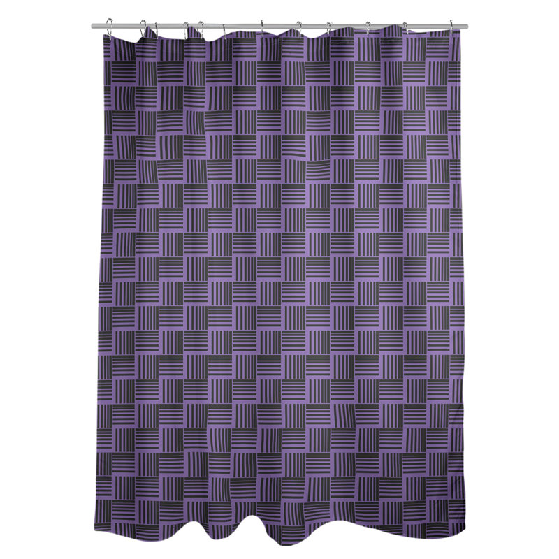 Rideau de douche simple basketweave rayures classic, Lilas