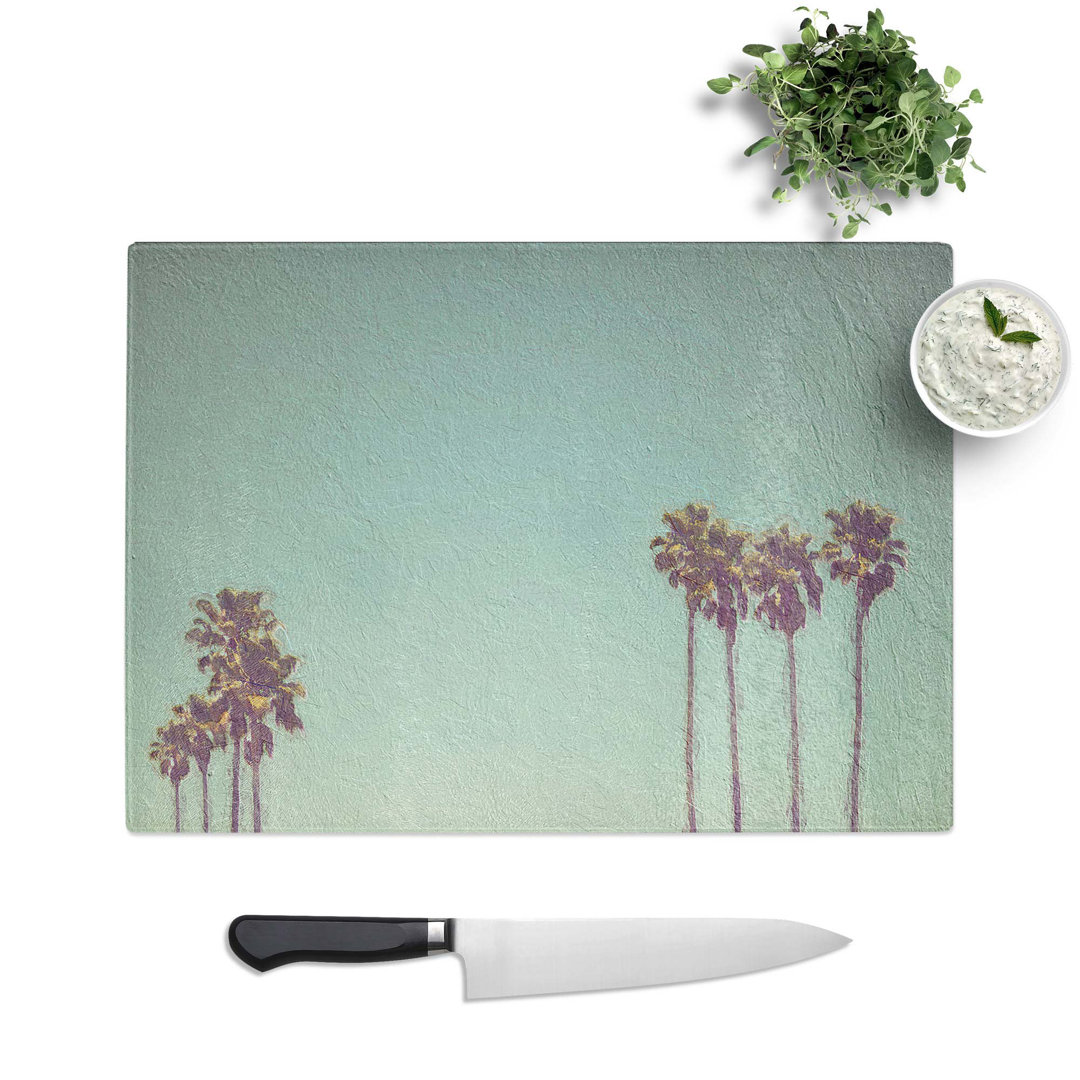 Tempered Glass Palm Trees in Santa Cruz California Chopping Board