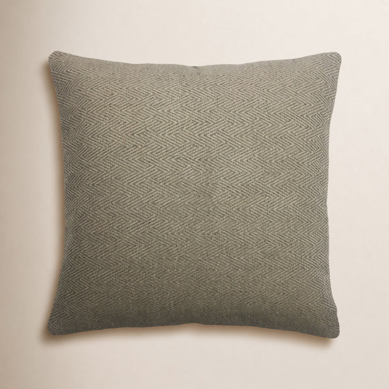 Coussin décoratif en laine, 22 po x 22 po, Beige Geometric