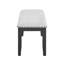 Banc de salle à manger rembourré moderne avec tissu gris et pieds noirs pour la chambre à coucher Revêtement de finition gris