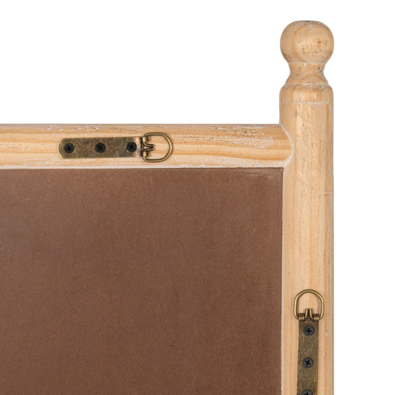 Rectangular Wall Mirror with Wood Dowel Frame, Natural, 48" x 33"