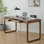 Bureau rectangulaire en bois massif avec tiroirs Walnut