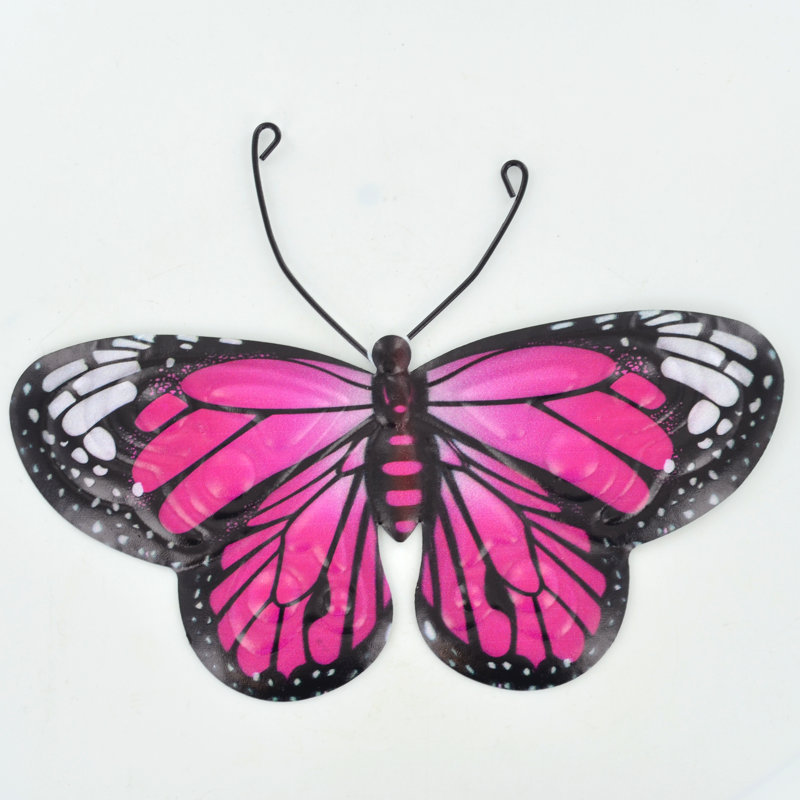 Cuyamaca Insects Weather Resistant Metal Garden Statue, Pink