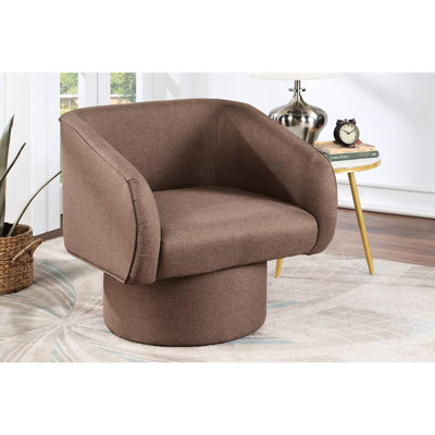 Fauteuil pivotant en tissu café - assorti à différents thèmes de décor