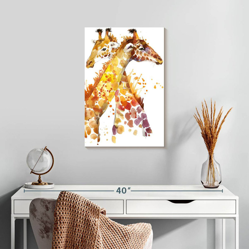 Brampt Two Hugging Giraffes, 24" H x 16" W