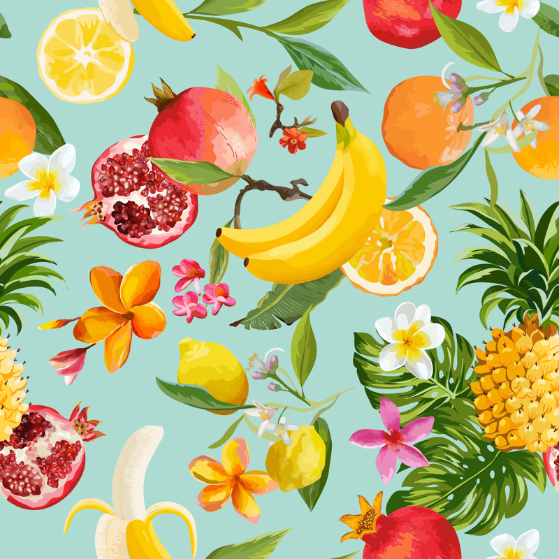 Tropical Fruits - Wrapped Canvas Print, 30cm H x 30cm W x 3.8cm D