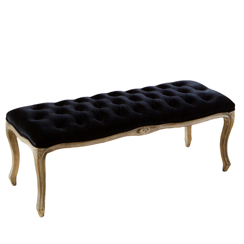 Banc rembourré Modern Minimalist, Noir