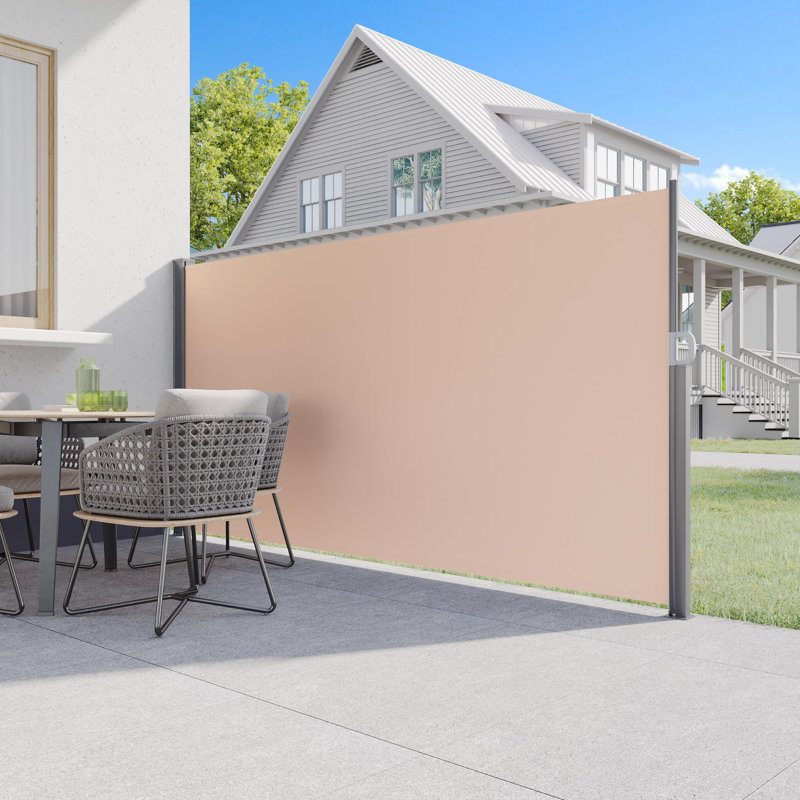 Auvent latéral rétractable en tissu, Gris foncé, H 71 po x l 138 po