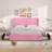 Auxter Queen Size Upholstered Bed Frame with 4 Storage Drawers and Storage Wingback Headboard, Velvet Queen Platform Storage Bedframe, Mattress Foundation with Wooden Slats Support, No Box Spring Needed, Pink-402897218-402897219