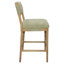 Tabouret de bar Clara en tissu de lin contemporain sur bois massif-115293467