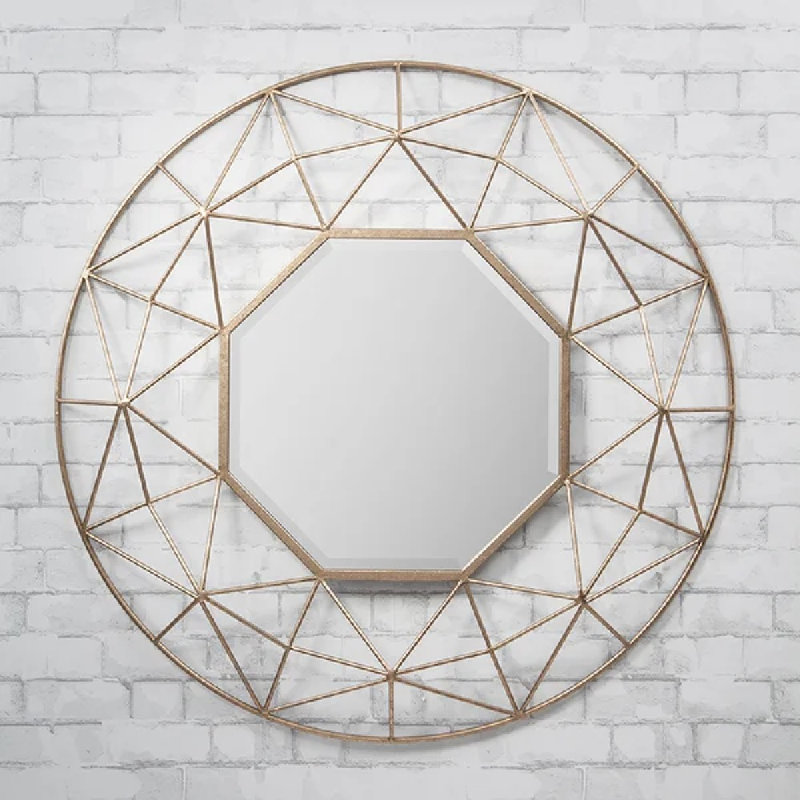 Cassano Metal Wall Mirror, 88.5cm H x 88.5cm W, Gold